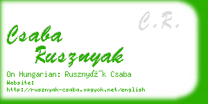 csaba rusznyak business card